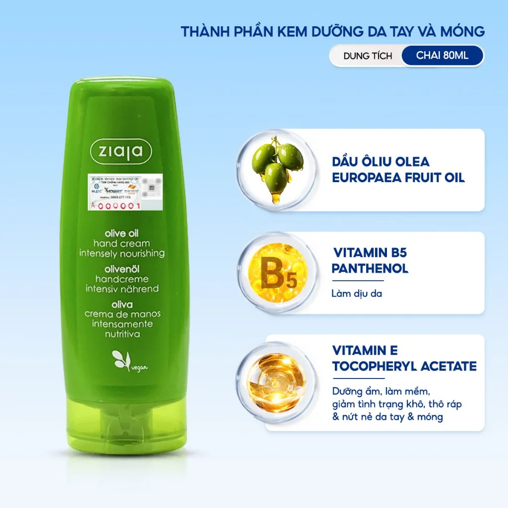 Ảnh Kem dưỡng da tay & móng Ô Liu Ziaja dưỡng ẩm da mềm mịn, giúp móng chắc khỏe 80ml 2