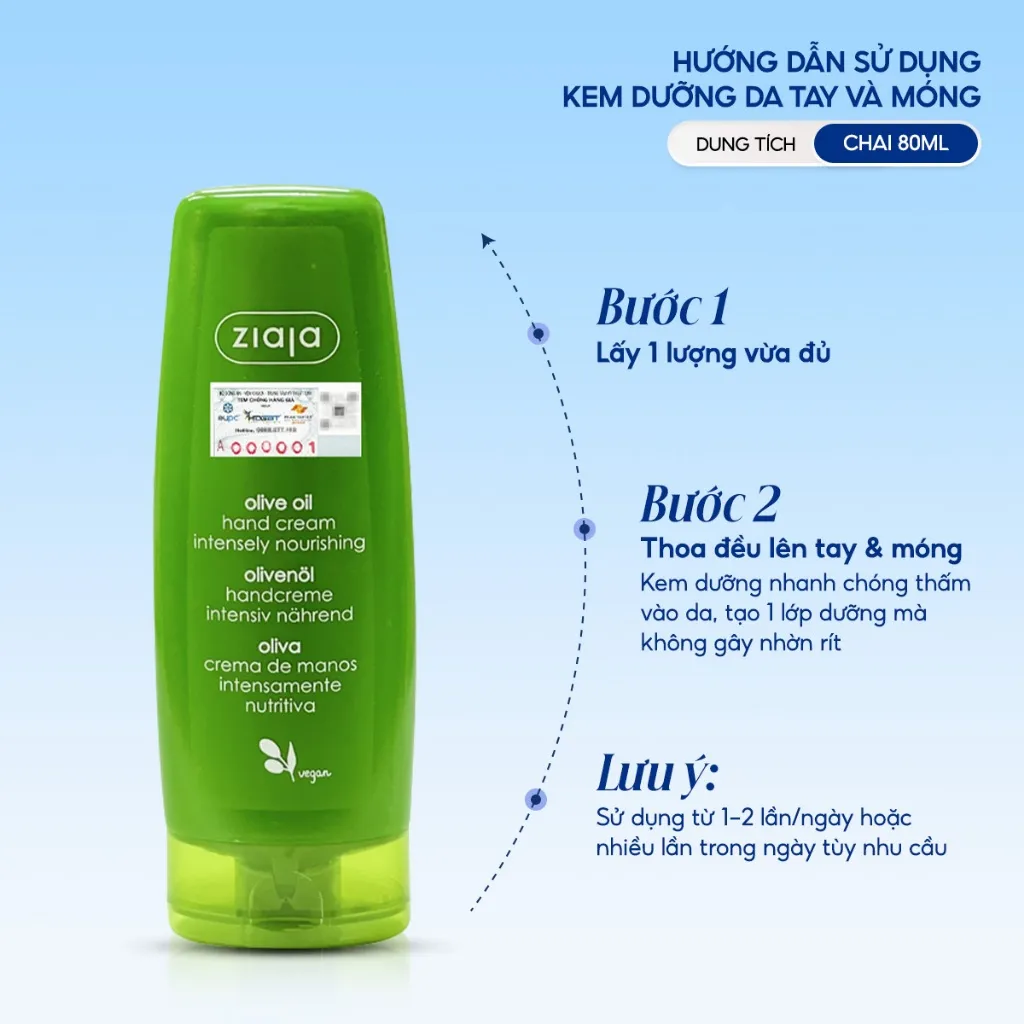 Ảnh Kem dưỡng da tay & móng Ô Liu Ziaja dưỡng ẩm da mềm mịn, giúp móng chắc khỏe 80ml 4