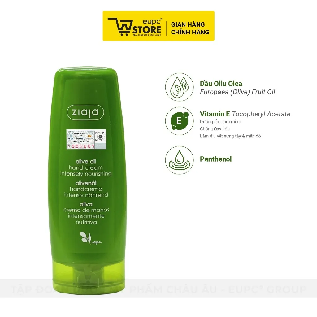 Ảnh Kem Dưỡng Da Tay Và Móng Ô Liu Ziaja 80ml Giúp Dưỡng Da Mềm Mịn, Giảm Tình Trạng Gãy Vỡ, Móng EUPC STORE 1
