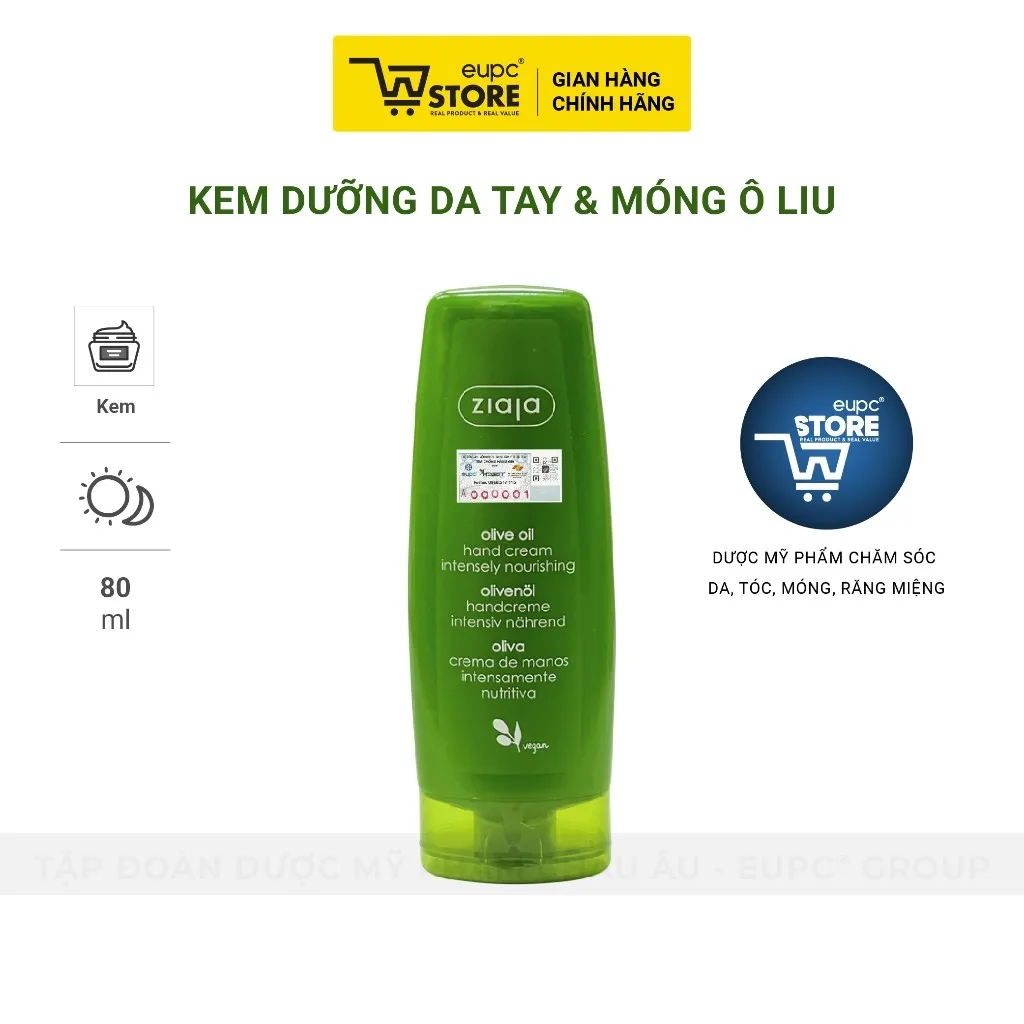 Ảnh Kem Dưỡng Da Tay Và Móng Ô Liu Ziaja 80ml Giúp Dưỡng Da Mềm Mịn, Giảm Tình Trạng Gãy Vỡ, Móng EUPC STORE 2