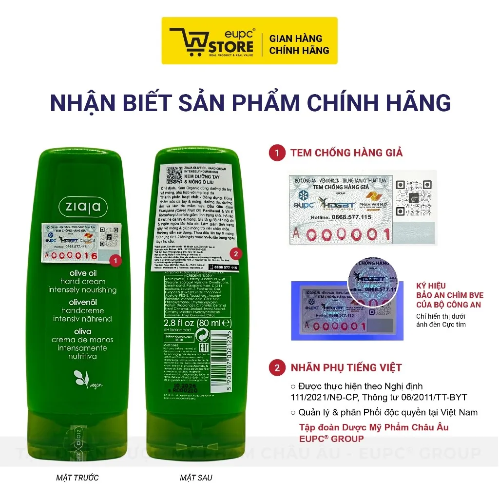 Ảnh Kem Dưỡng Da Tay Và Móng Ô Liu Ziaja 80ml Giúp Dưỡng Da Mềm Mịn, Giảm Tình Trạng Gãy Vỡ, Móng EUPC STORE 4