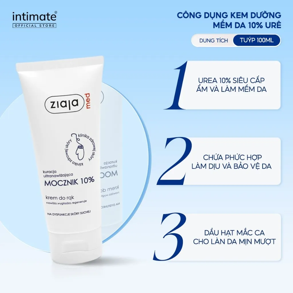 Ảnh Kem Dưỡng Mềm Da 10% Urê Ziaja Med Hỗ Trợ Dưỡng Ẩm, Giảm Thô Ráp Và Nứt Nẻ 100ml 3