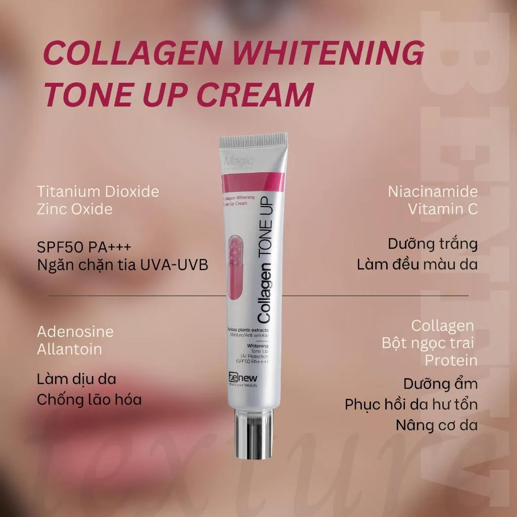 Ảnh Kem dưỡng trắng, chống nắng, nâng tone BENEW COLLAGEN WHITENING TONE UP CREAM 40ml 3