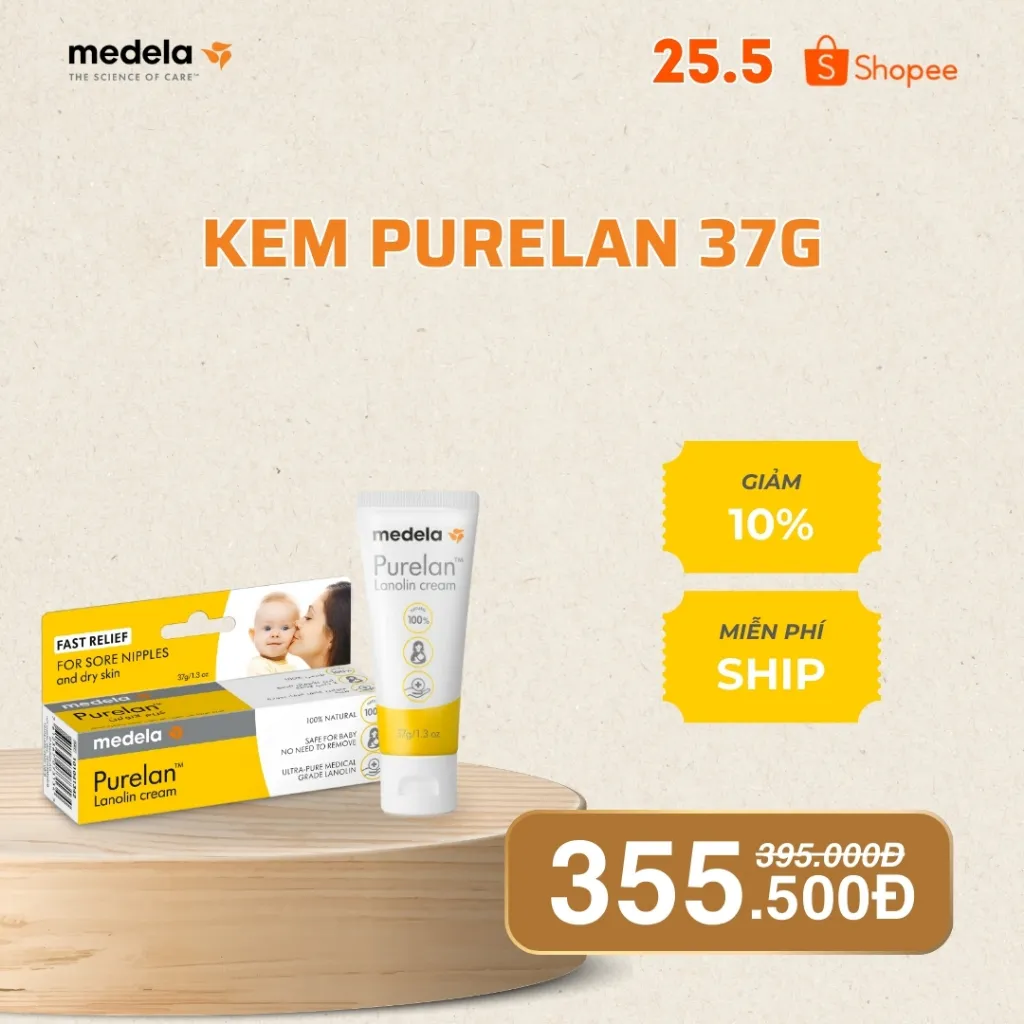 Ảnh Kem Purelan™ Medela 37g - Kem bôi nứt cổ gà, khô da.. 1