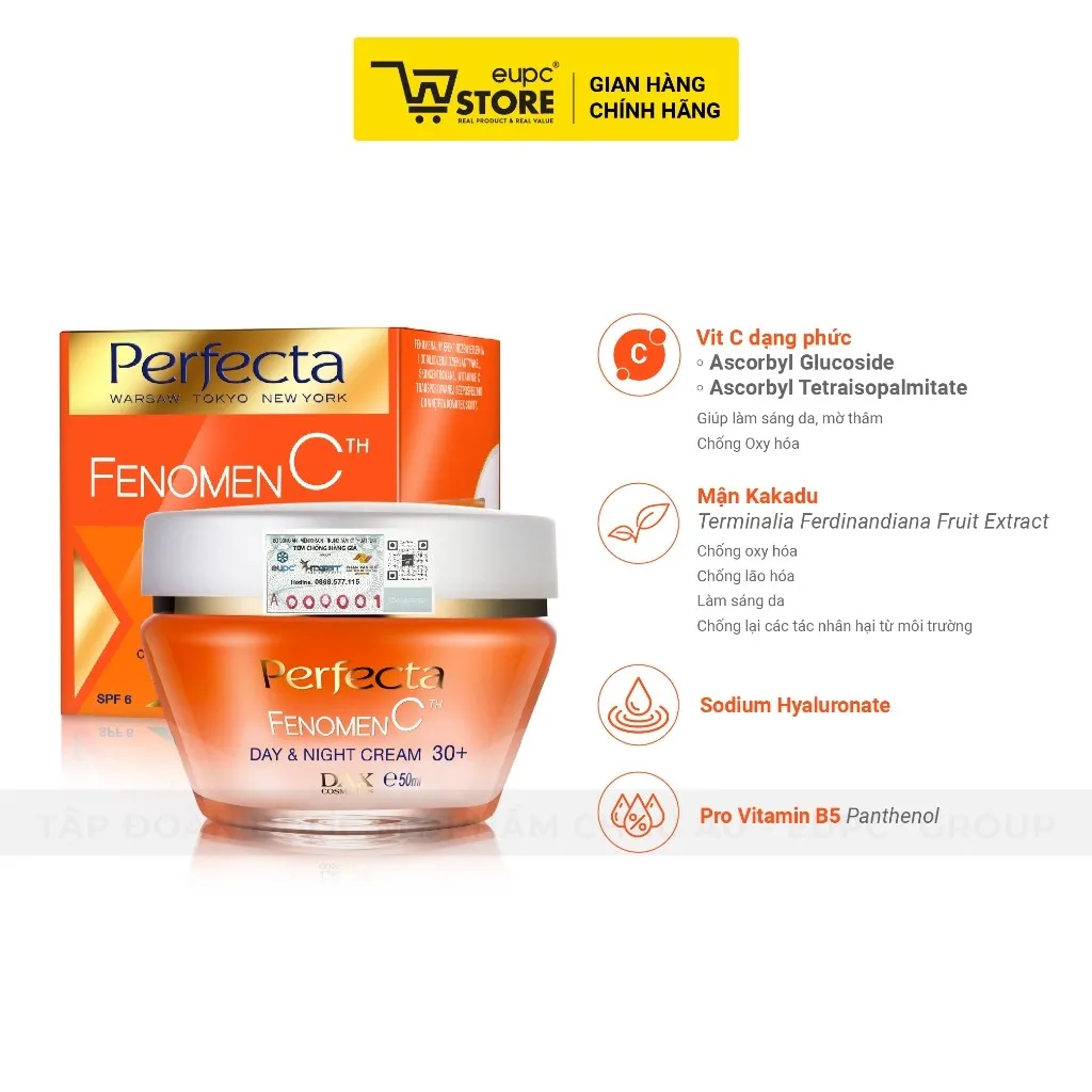 Ảnh Kem Sáng Da Ngày Đêm Perfecta Fenomen C 50ml Giúp Dưỡng Ẩm Sâu, Bảo Vệ Da Trước Tia Có Hại EUPC STORE 1