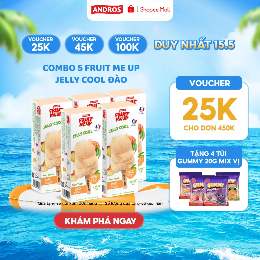Ảnh Kem Thạch Jelly Cool (Combo 4 Hộp & 5 Hộp) - Andros Fruit Me Up - 80% Nước ép trái cây 1
