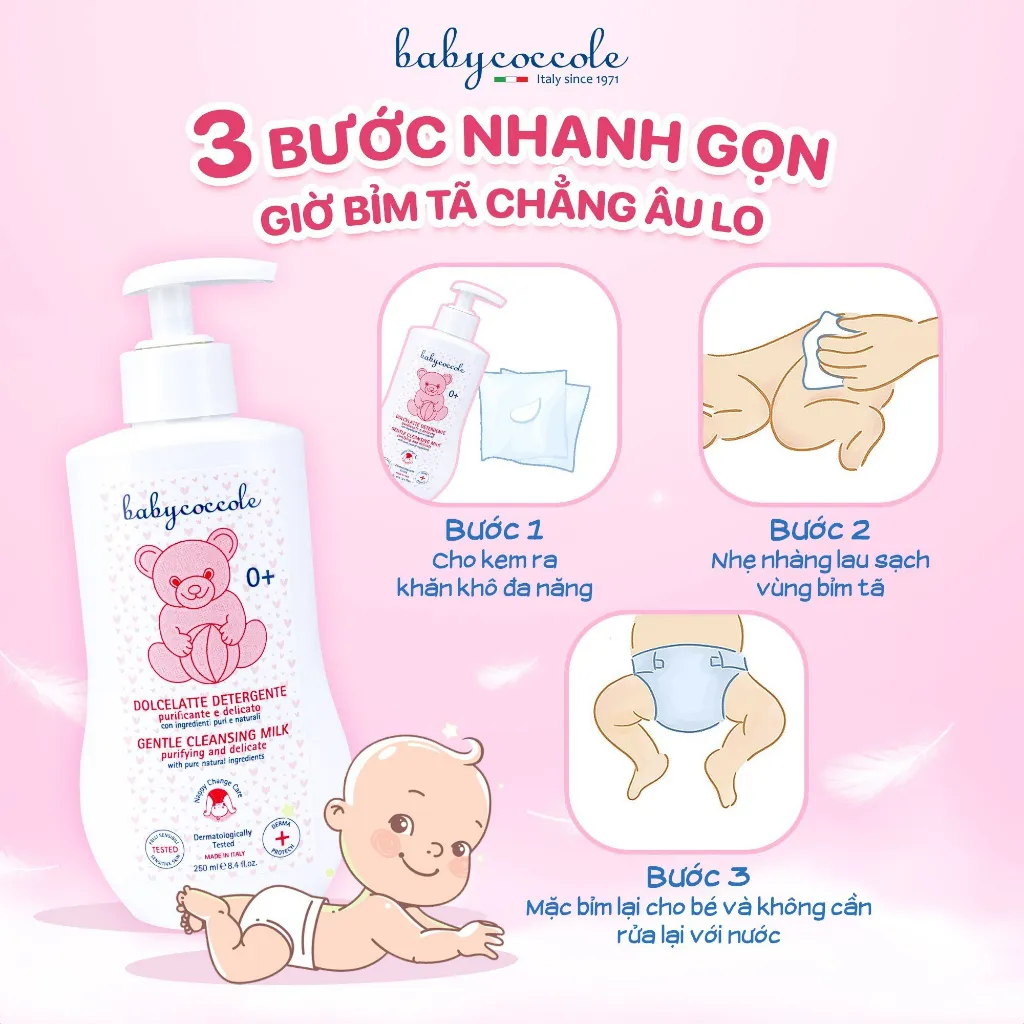 Ảnh Kem thay tã bỉm cho bé Babycoccole 0M+ làm sạch, ngừa hăm & giảm rôm sảy 250ml 1