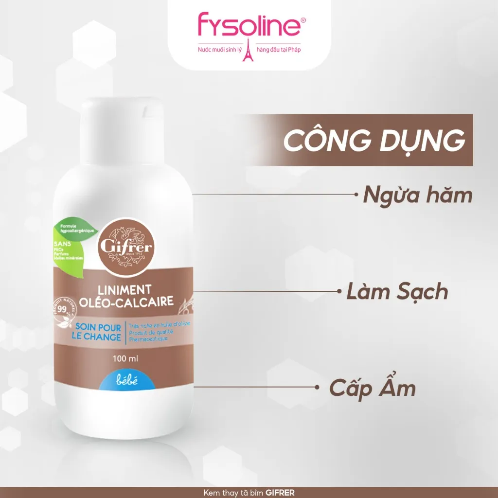 Ảnh Kem Thay Tã Bỉm Liniment Gifrer Pháp Liniment Oléo Calcaire - 100ml - Giữ ẩm làn da bé Date T1.2026 1
