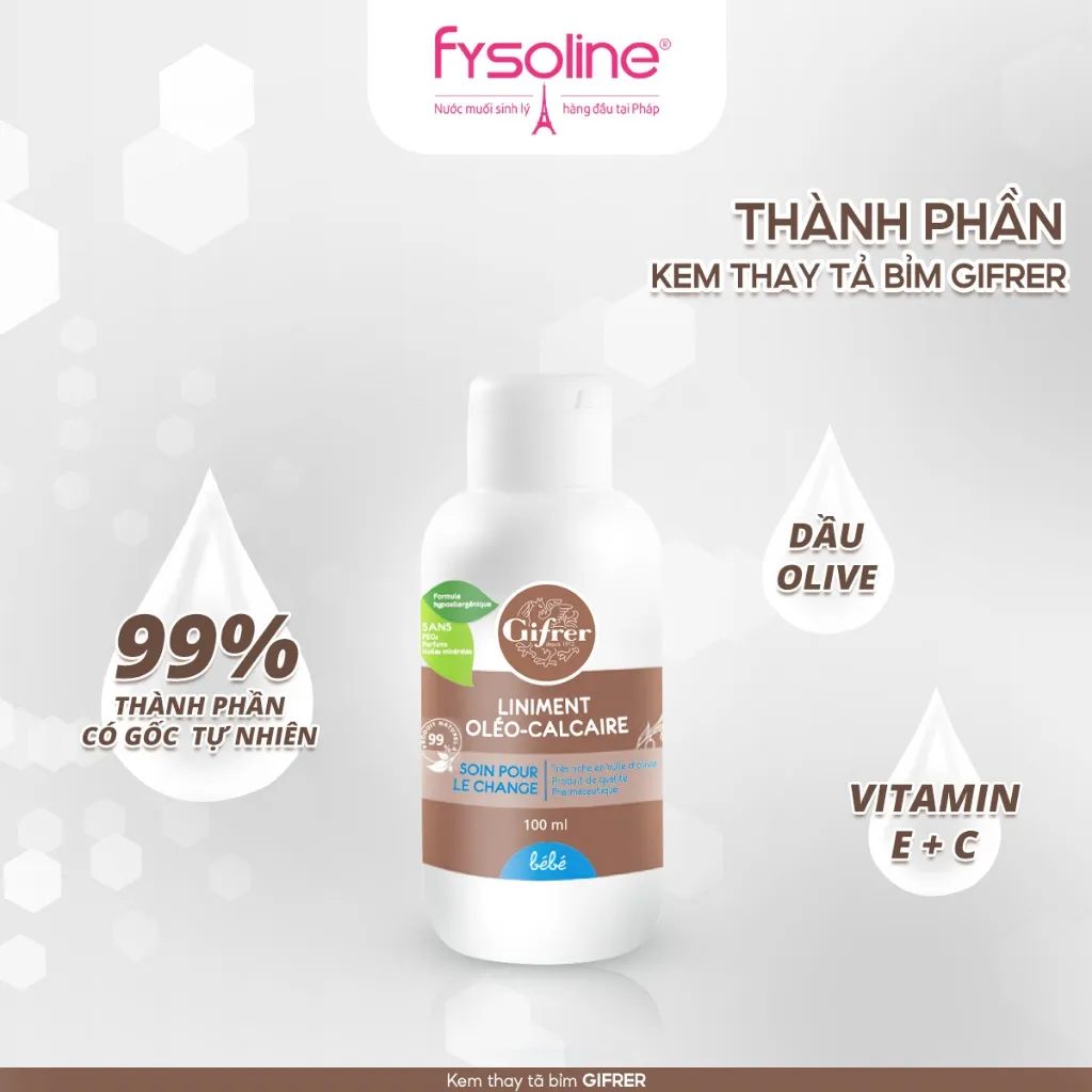 Ảnh Kem Thay Tã Bỉm Liniment Gifrer Pháp Liniment Oléo Calcaire - 100ml - Giữ ẩm làn da bé Date T1.2026 2