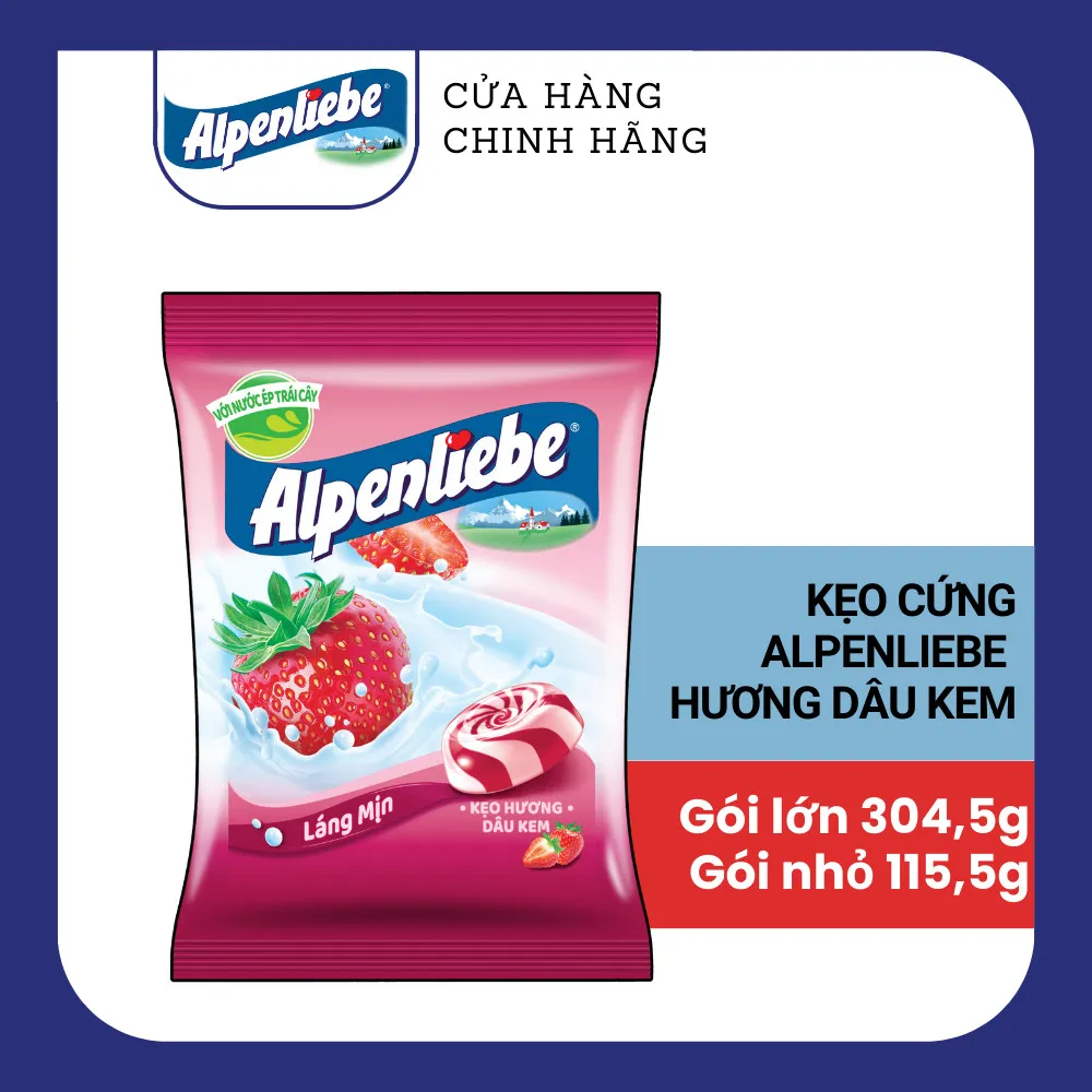 Ảnh Kẹo cứng, kẹo mềm Alpenliebe, Golia dạng gói nhiều hương vị nổi bật hương Xoài muối ớt, hương Caramen, Dâu Sữa, Bạc Hà 2