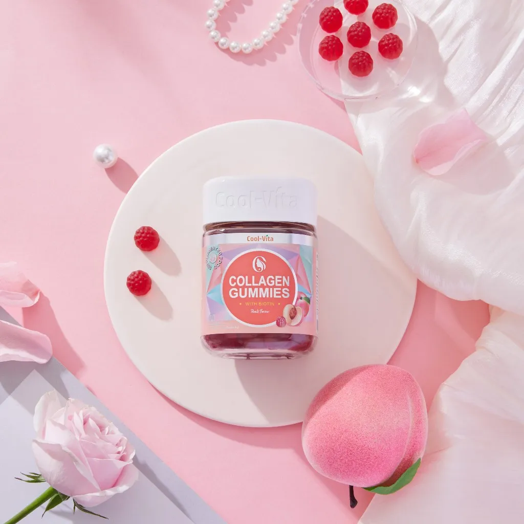 Ảnh Kẹo Dẻo Collagen Hỗ Trợ Trẻ Hóa Sáng Da & Cải Thiện Sức Khỏe Tóc Móng Vị Đào Kết Hợp Biotin Coolvita (60 viên x 3g)/hộp 2