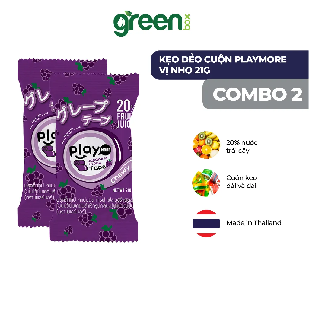 Ảnh Kẹo dẻo cuộn Playmore vị nho nhật 21g 1