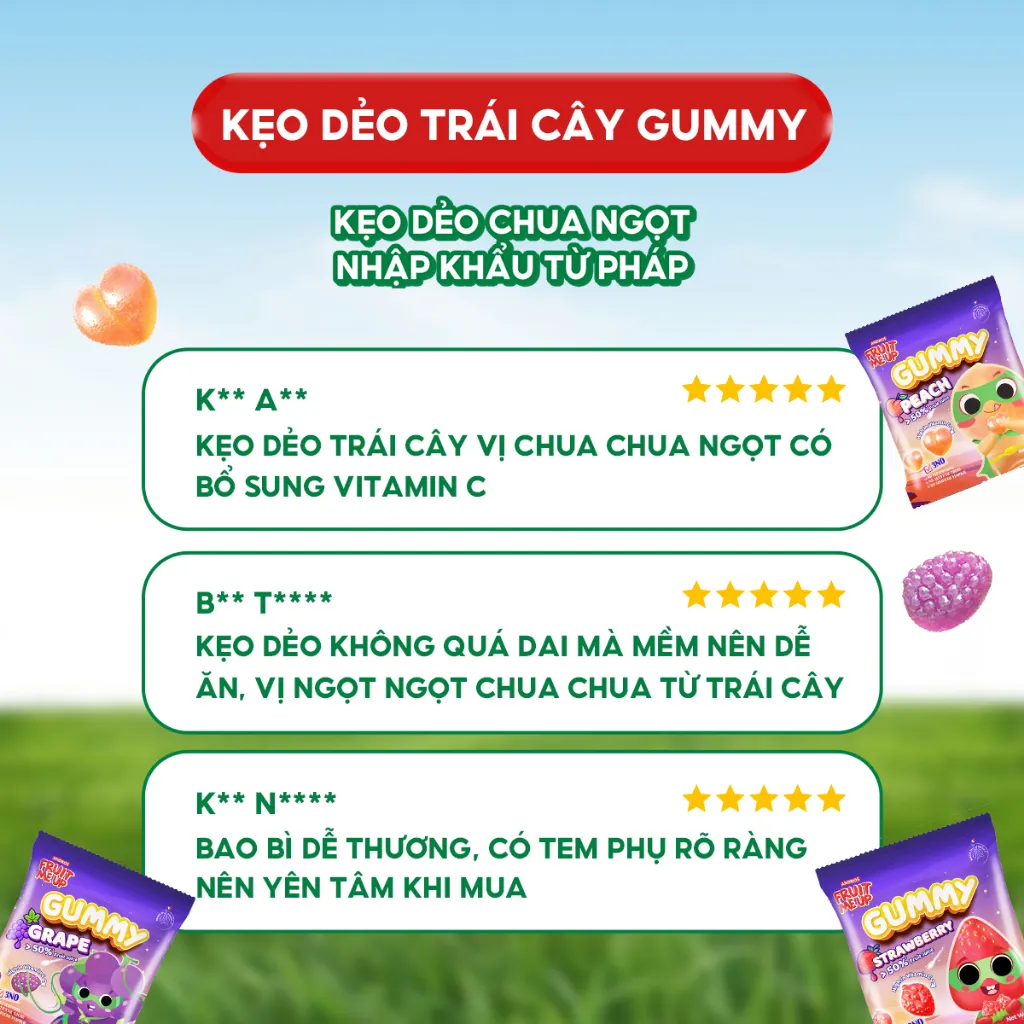 Ảnh Kẹo Dẻo Trái Cây Gummy 20G (Combo 10 Túi & 20 Túi) - Nhập Khẩu Từ Pháp Của Pháp - ANDROS FRUIT ME UP GUMMY 3