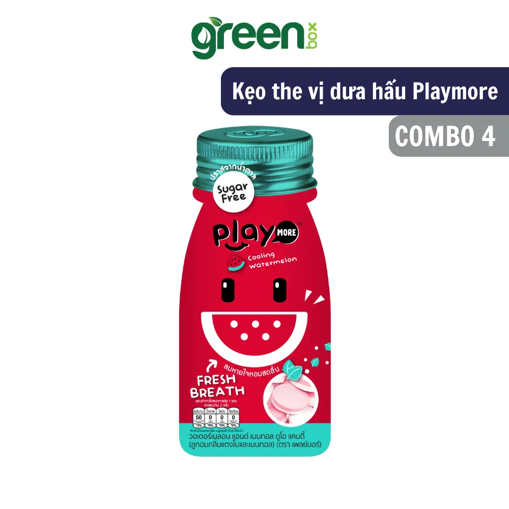 Ảnh kẹo ngậm the Playmore Thái Lan gói 12g vị dưa hấu 2