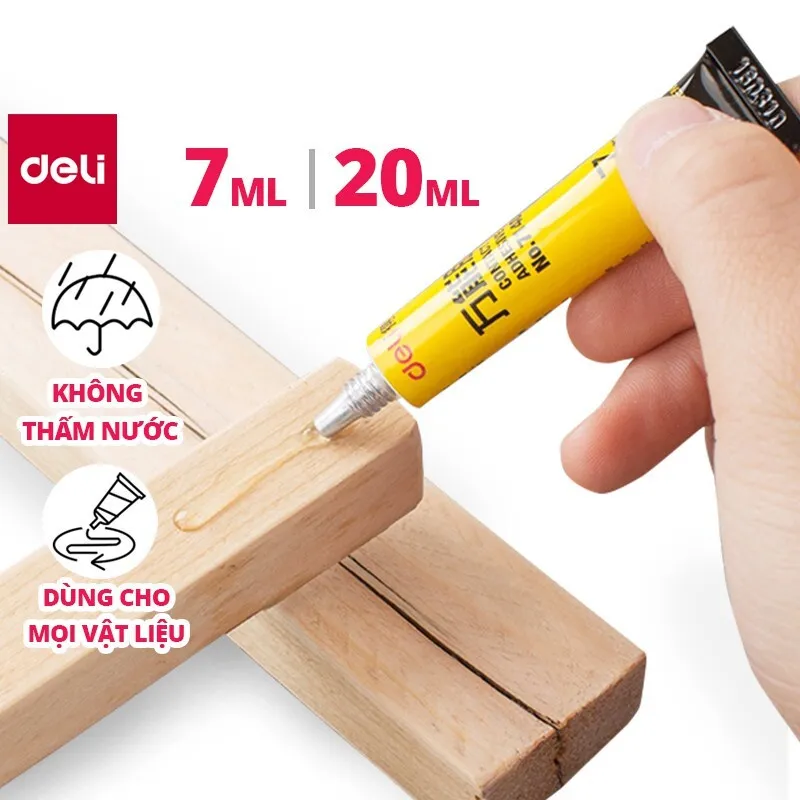Ảnh Keo Siêu Dính Đa Năng Deli - 7ml/ 20ml - Phù Hợp Sửa Chữa, Ghép Nối - Có Thể Dán Trên Mọi Bề Mặt 2