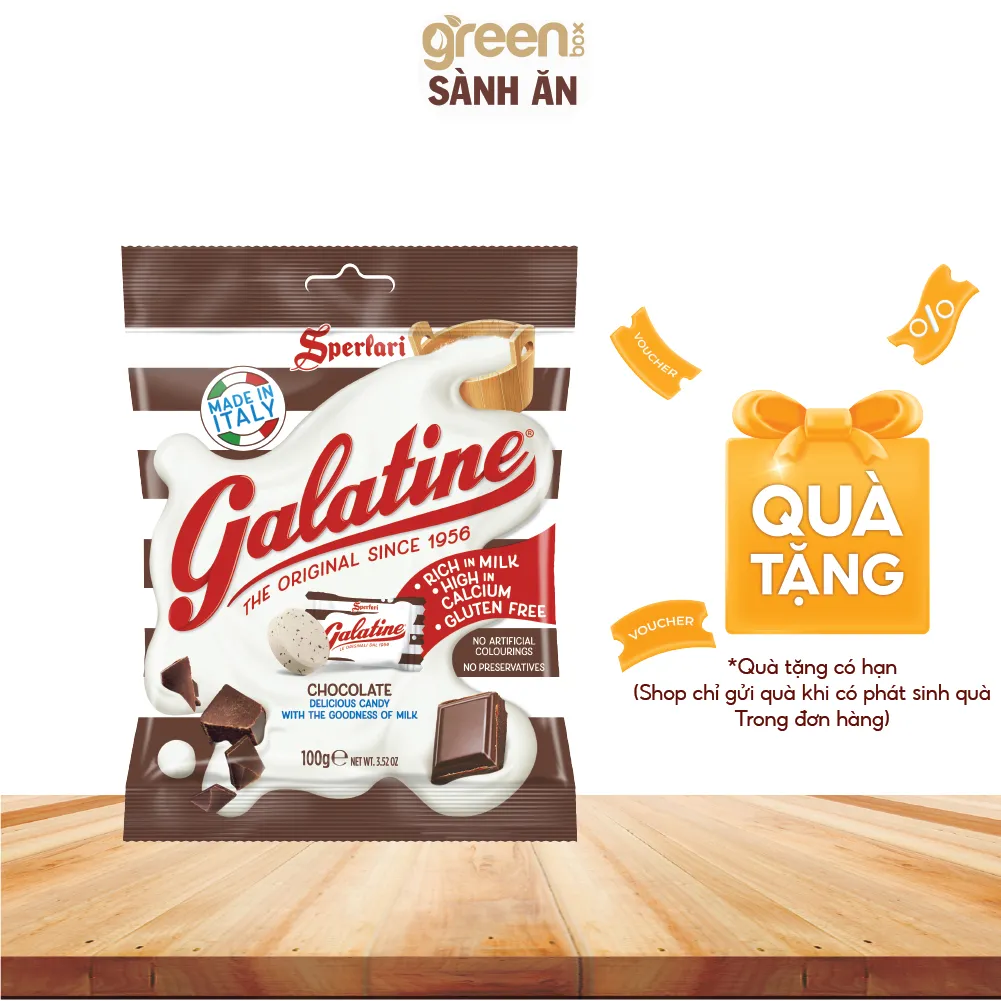 Ảnh Kẹo sữa Galatine Ý 100g, giàu Canxi hương socola 1