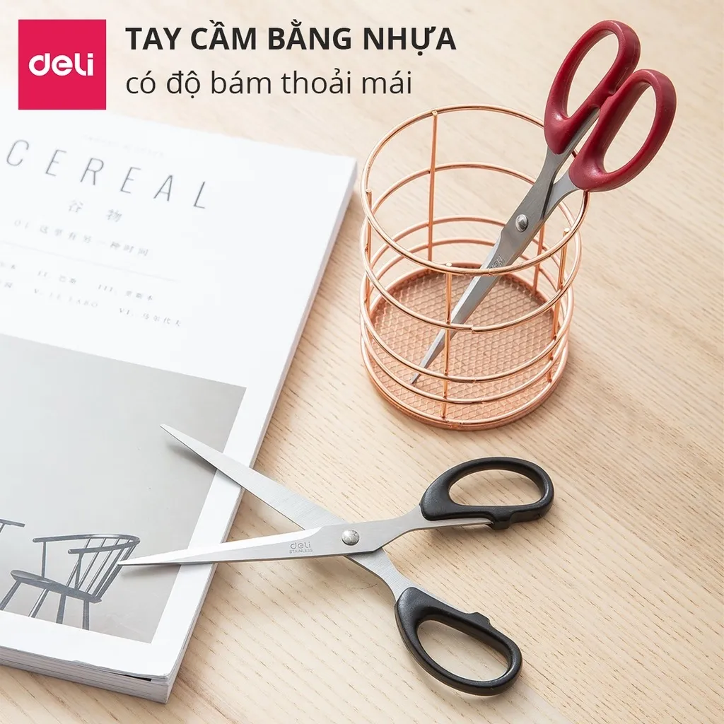 Ảnh Kéo Thủ Công Văn Phòng 175mm DELI Tiện Lợi Đa Năng Dễ Dàng Sử Dụng, Chất Liệu Cao Cấp Không Gỉ 3