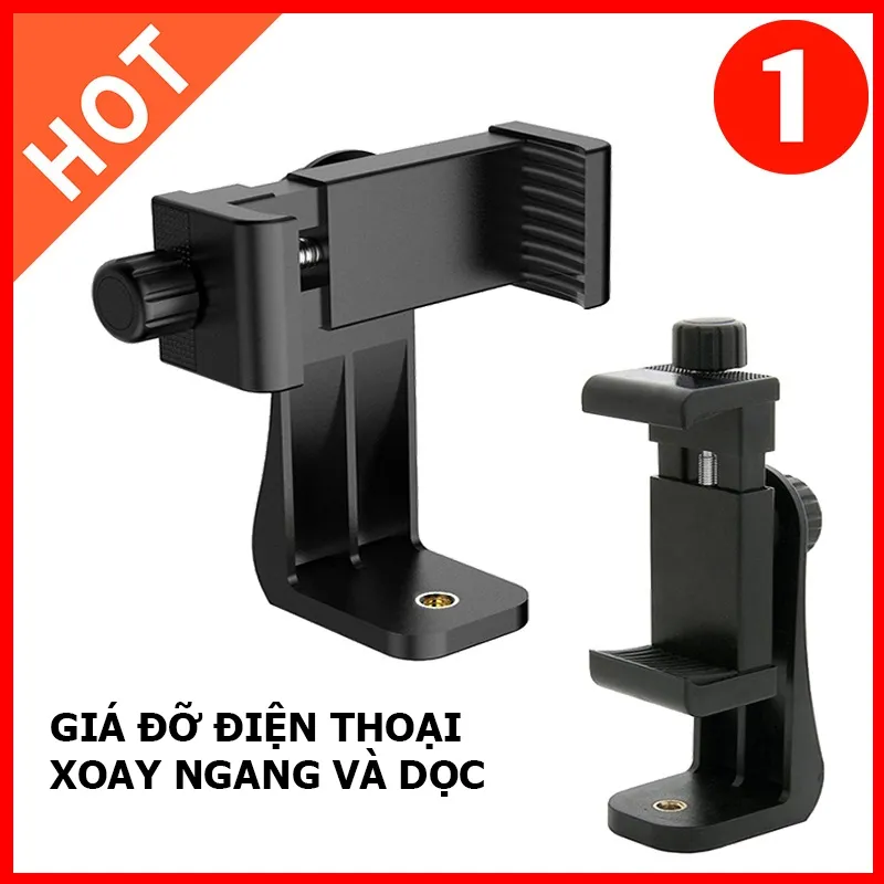Ảnh Kẹp Điện Thoại Chữ E Có Ốc Vặn Cố Định Chắc Chắn Dùng Cho Mọi Dòng Điện Thoại Xoay 360° Tiện Lợi - HOL 1