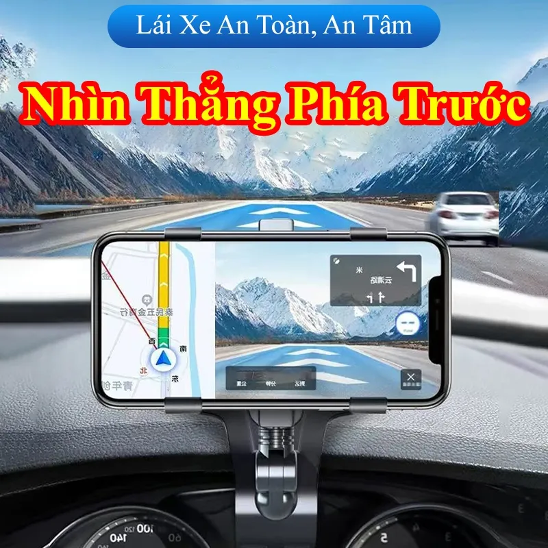 Ảnh Kẹp điện thoại xoay gắn ô tô MYT Giá đỡ điện thoại xoay 360 độ cao cấp gắn kính chiếu hậu bảng điều khiển xe hơi 1