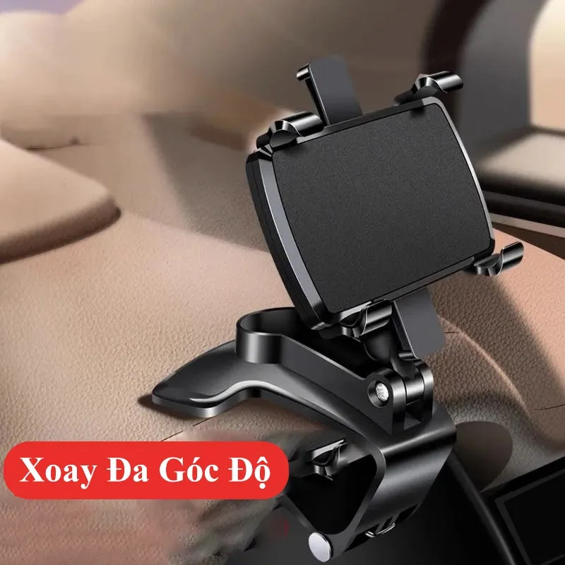 Ảnh Kẹp điện thoại xoay gắn ô tô MYT Giá đỡ điện thoại xoay 360 độ cao cấp gắn kính chiếu hậu bảng điều khiển xe hơi 2