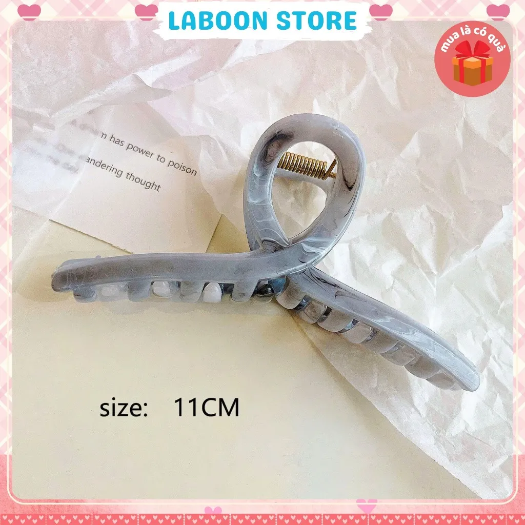 Ảnh Kẹp tóc càng cua vân đá LABOON phụ kiện tóc chất liệu acrylic vân đá phong cách thanh lịch hiện đại 3