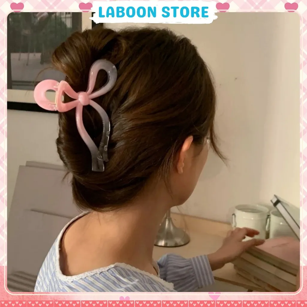 Ảnh Kẹp tóc hồng băng giá LABOON accessories chất liệu acrylic trong suốt hồng pastel nhẹ nhàng nữ tính 3