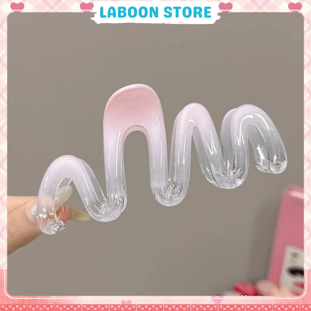 Ảnh Kẹp tóc hồng băng giá LABOON accessories chất liệu acrylic trong suốt hồng pastel nhẹ nhàng nữ tính 4
