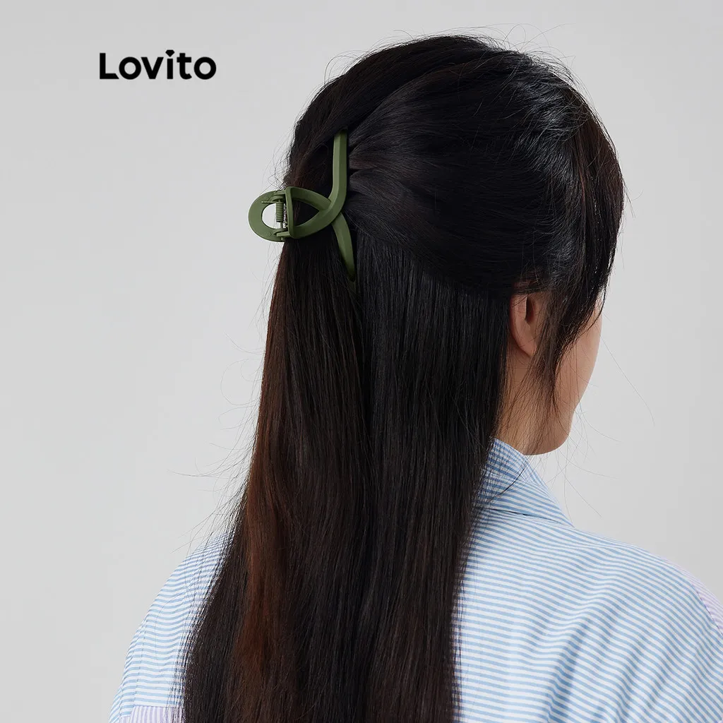 Ảnh Kẹp tóc Lovito kiểu cơ bản phong cách thường ngày L004003 (Màu Xanh dương đậm/xanh lá cây/Vàng/Trắng) 2