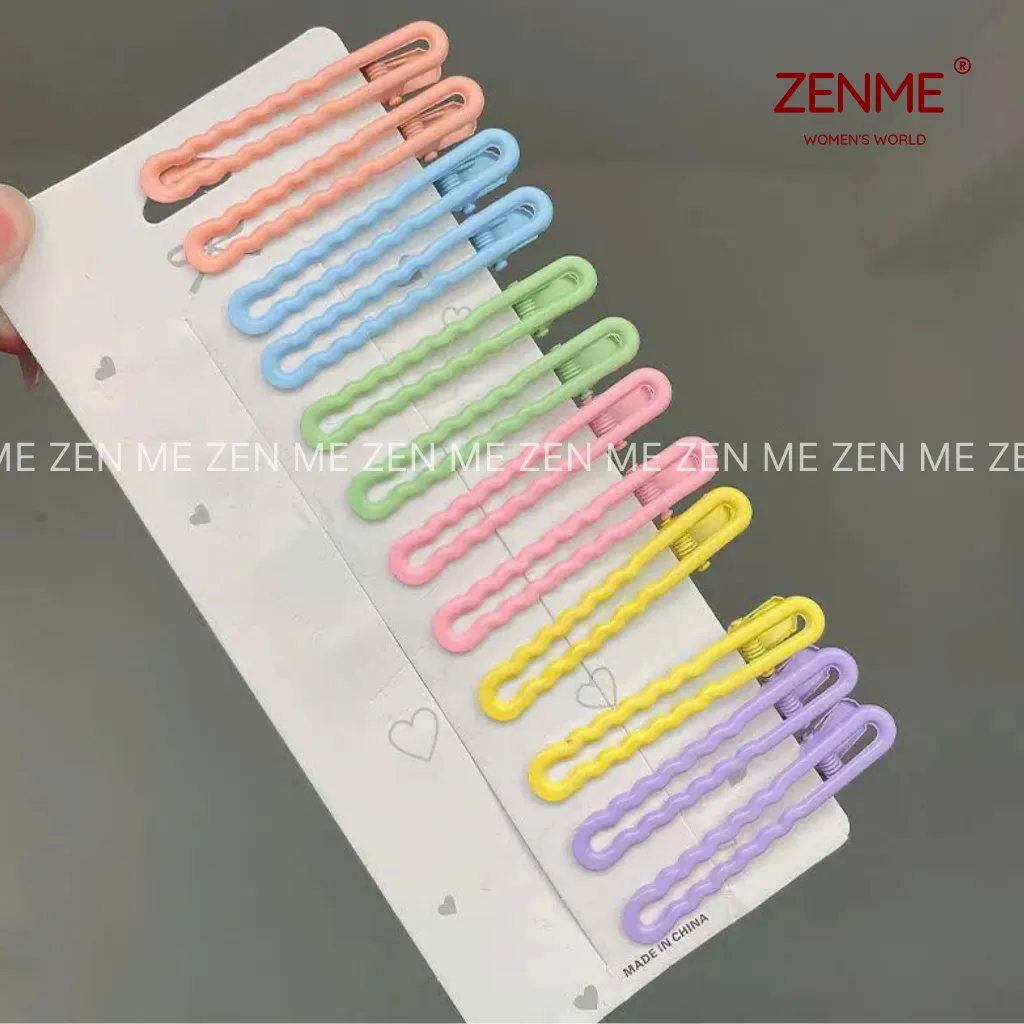 Ảnh Kẹp Tóc Zen Me Phong Cách Hàn Quốc Nhiều Màu Sắc Trẻ Trung Đa Năng Công Dụng 2