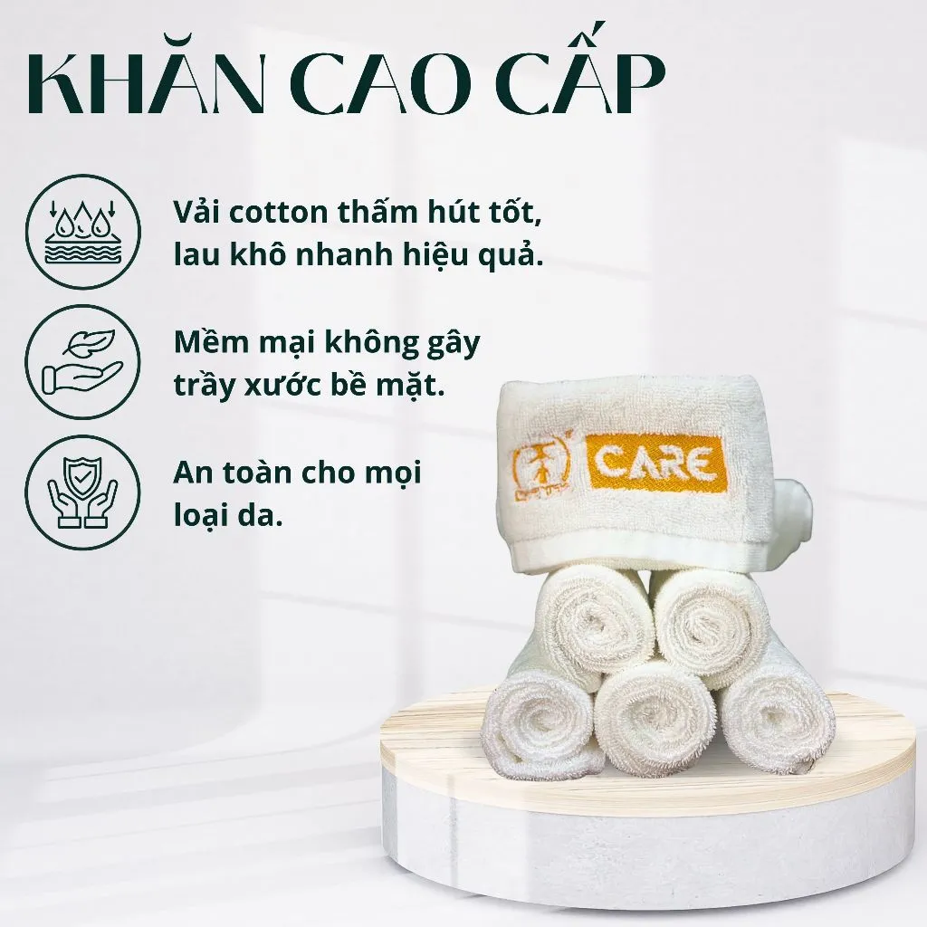 Ảnh Khăn cao cấp 100% Cotton 34x34cm - Thấm hút tốt, mềm mại, tiện dụng và an toàn cho mọi làn da 1