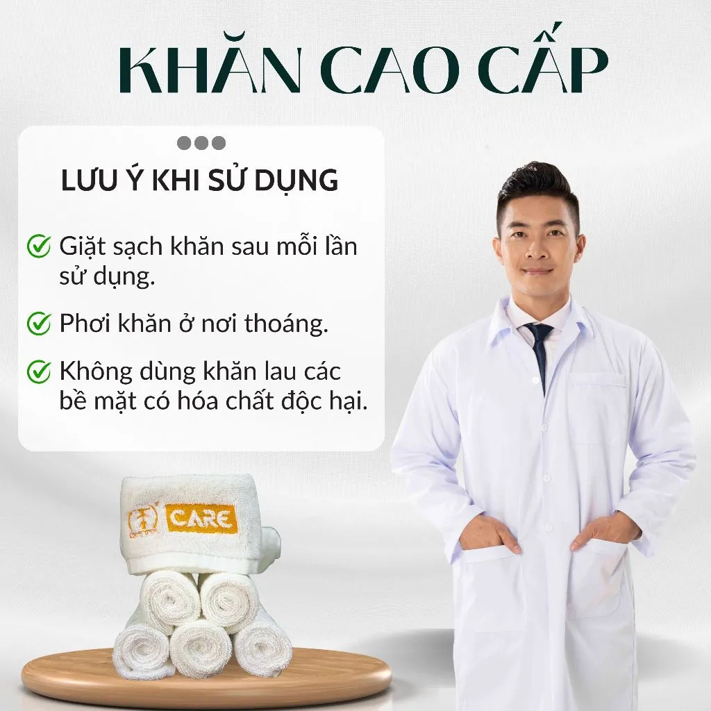 Ảnh Khăn cao cấp 100% Cotton 34x34cm - Thấm hút tốt, mềm mại, tiện dụng và an toàn cho mọi làn da 2