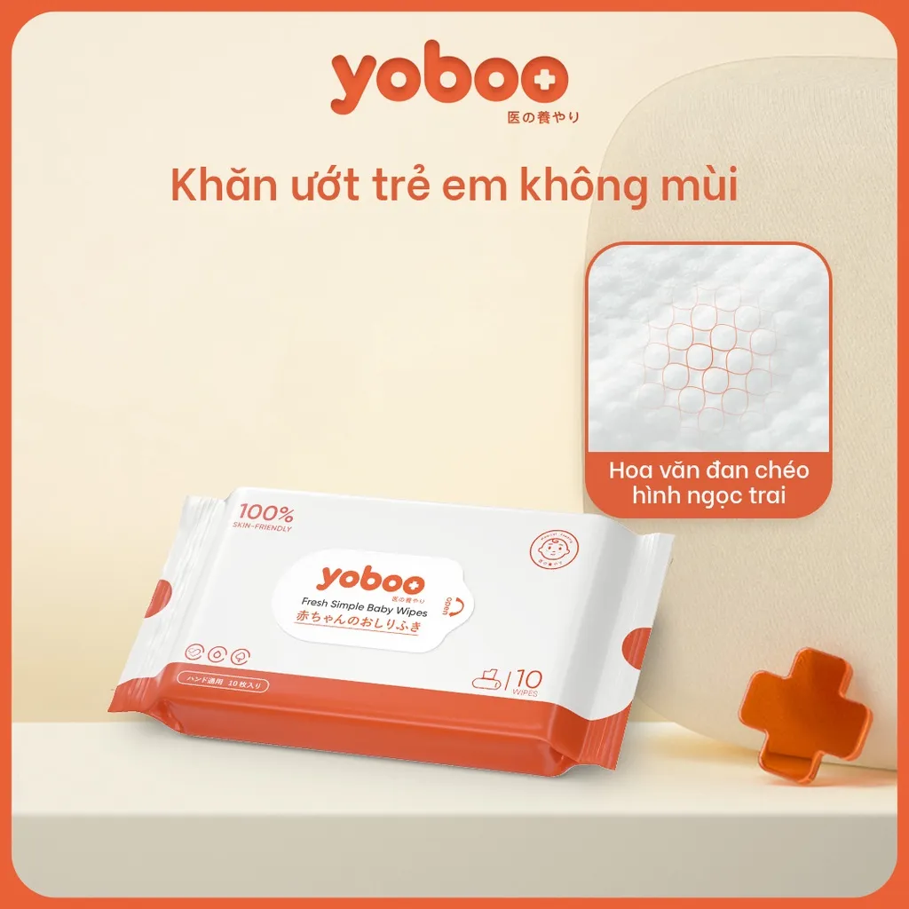 Ảnh Khăn giấy ướt Yoboo YB-0078 dịu nhẹ không chất bảo quản gói 10 tờ - Hàng chính hãng 1