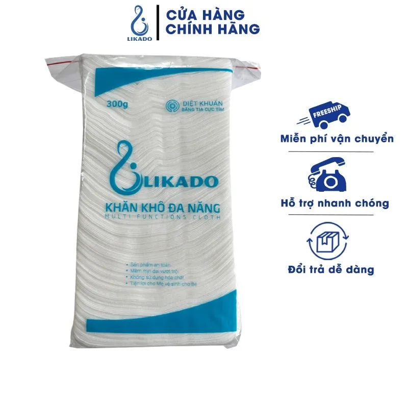 Ảnh Khăn khô đa năng cho bé Likado 300g kích thước (15x20cm)(1 gói) 1