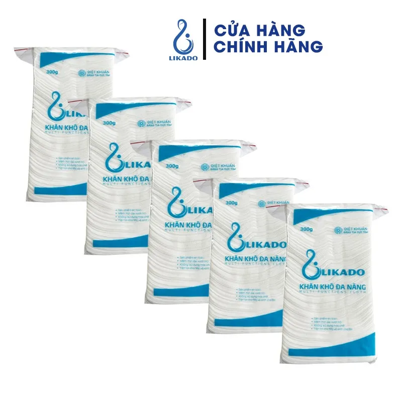 Ảnh Khăn khô đa năng cho bé likado 300g (5 gói) gấp đôi 1