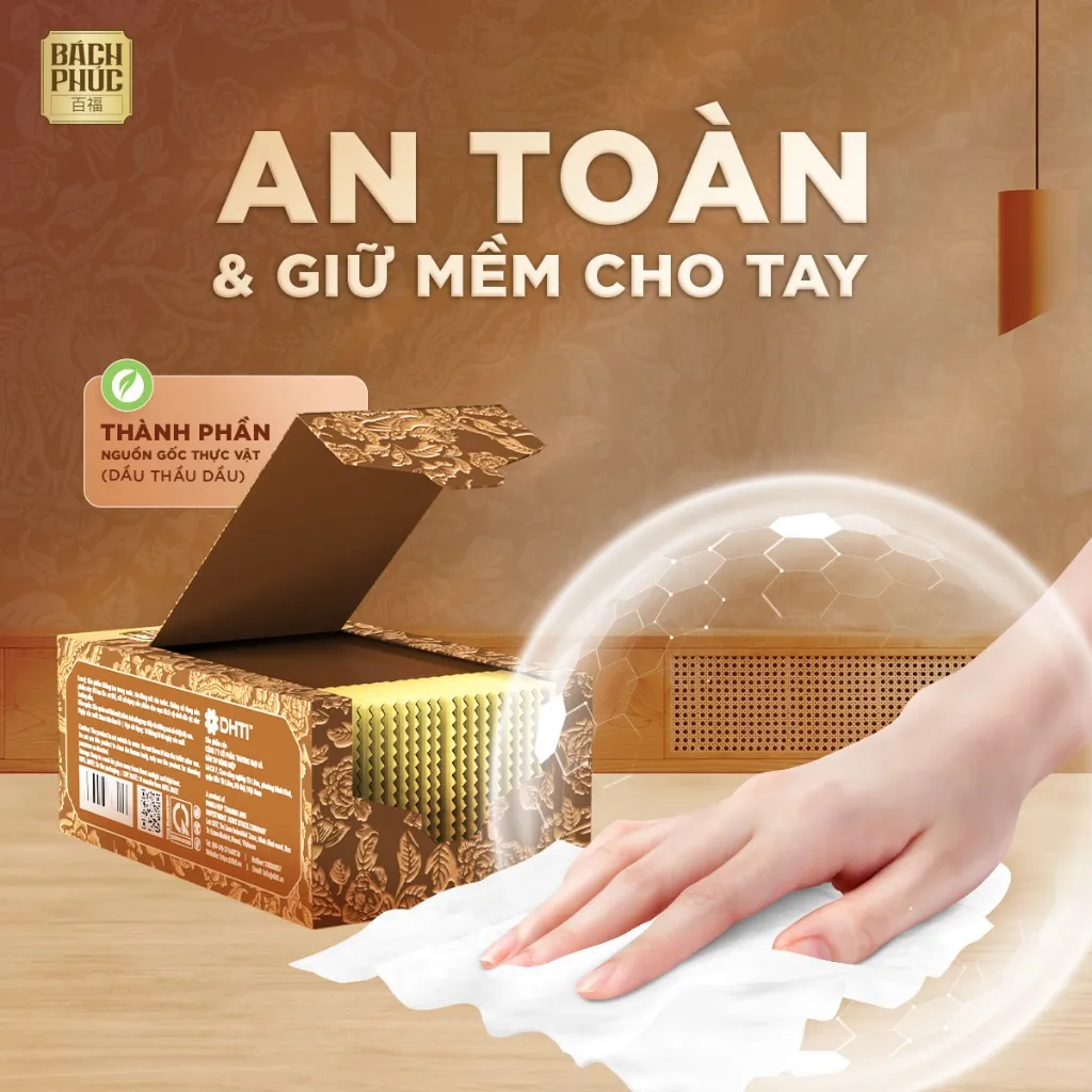 Ảnh -Khăn lau ban thờ Bách Phúc, hộp 20 gói khăn ướt bao sái lau ban thờ mùi hương trầm và hương quế 3