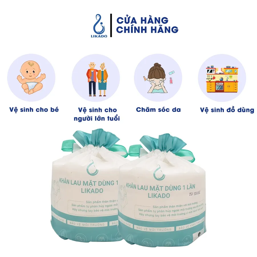 Ảnh Khăn lau mặt dùng 1 lần spa 50/80 khăn LIKADO kích thước (20x20cm) 3