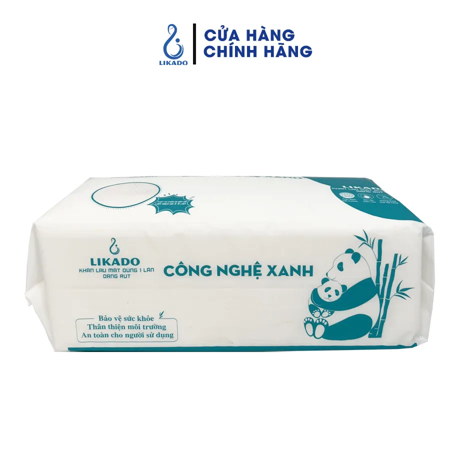 Ảnh Khăn lau mặt dùng 1 lần spa dạng rút (80 khăn) LIKADO kích thước (20x20cm)(1 túi) 1