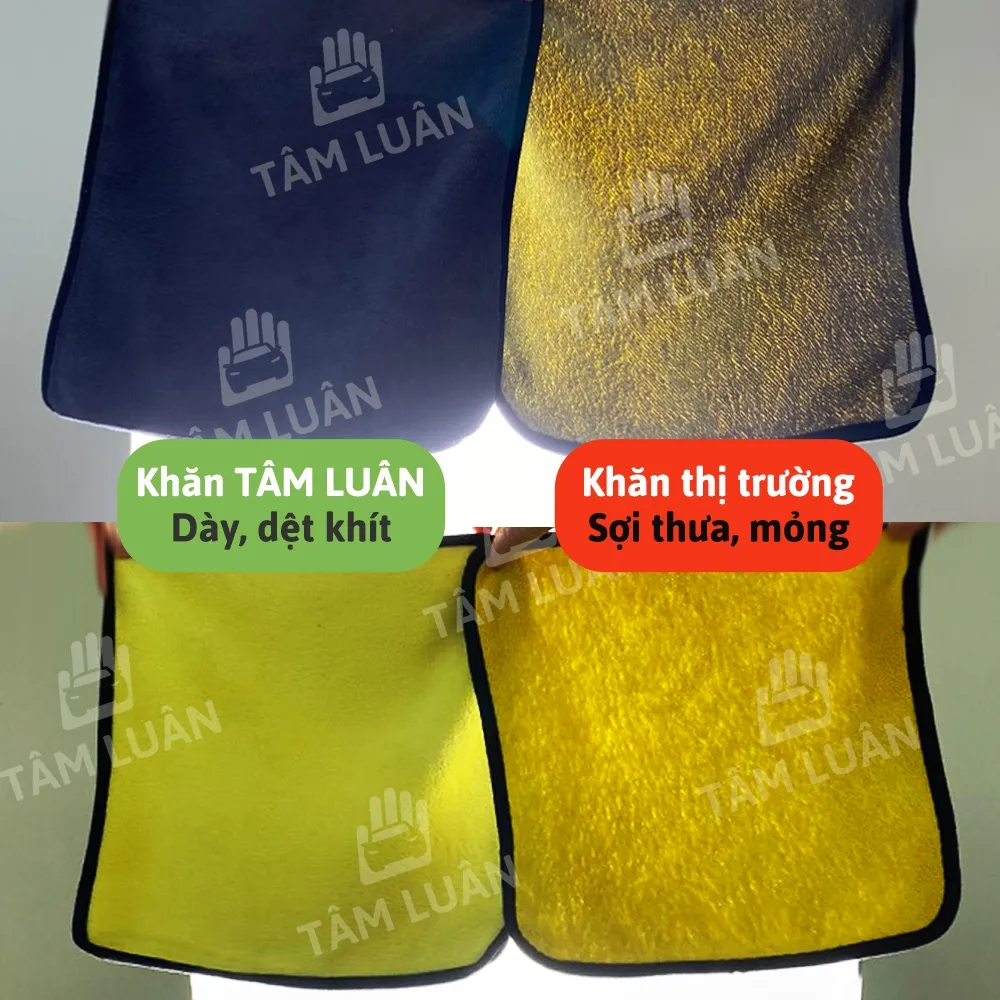 Ảnh Khăn lau ô tô chuyên dụng đa năng Tâm Luân microfiber, siêu thấm, khổ to 2