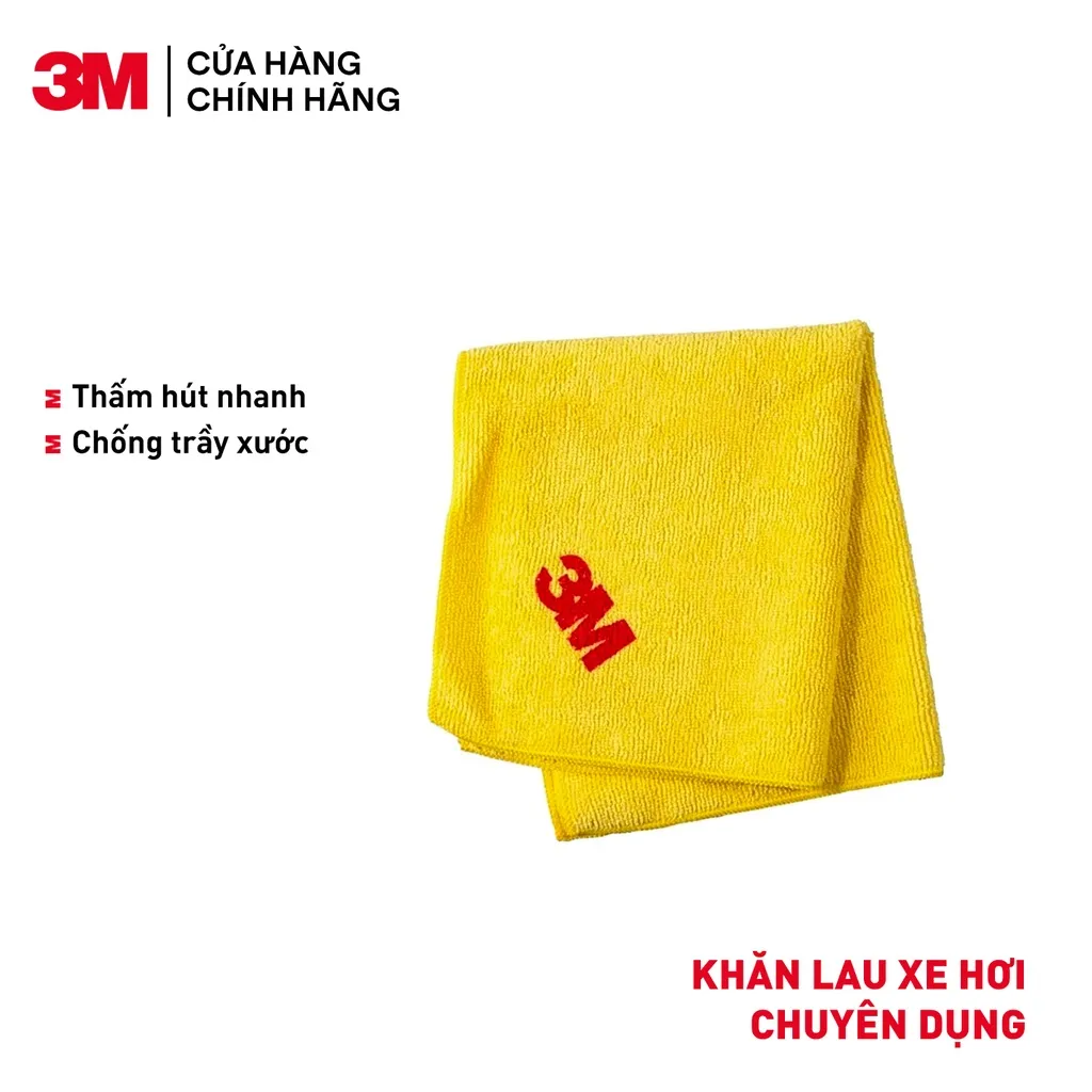 Ảnh Khăn lau xe hơi chuyên dụng Microfiber siêu mềm 3M™ 50400 32 x 36 cm 4