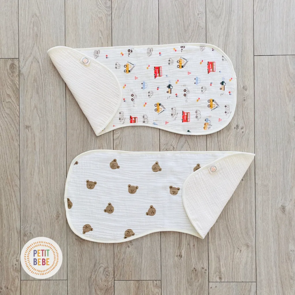 Ảnh Khăn lót vai vỗ ợ hơi cho bé Petit Bebe muslin 6 lớp mềm mại thấm hút tốt an toàn cho da bé sơ sinh 2