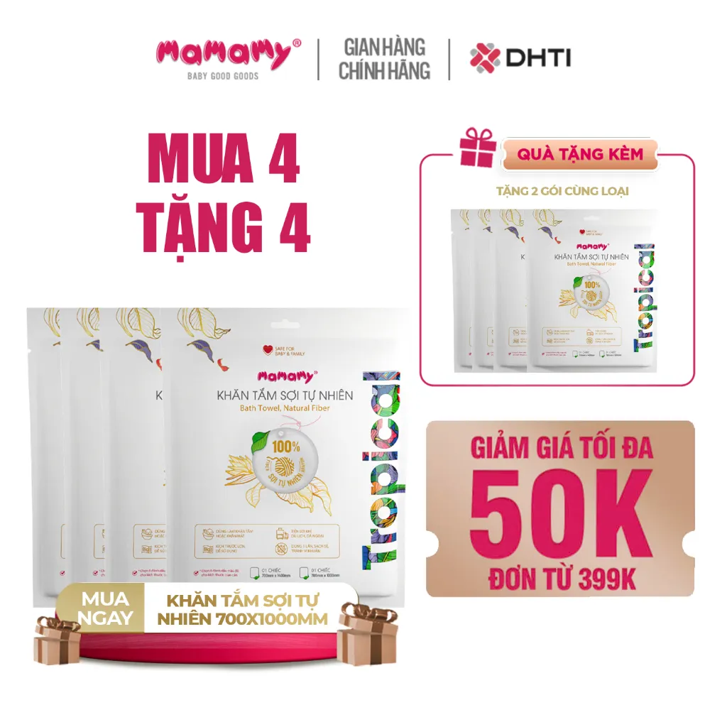 Ảnh Khăn mặt nén, khăn tắm du lịch Mamamy Tropical dùng một lần tiện lợi chất liệu 100% sợi tư nhiên và rayon 1