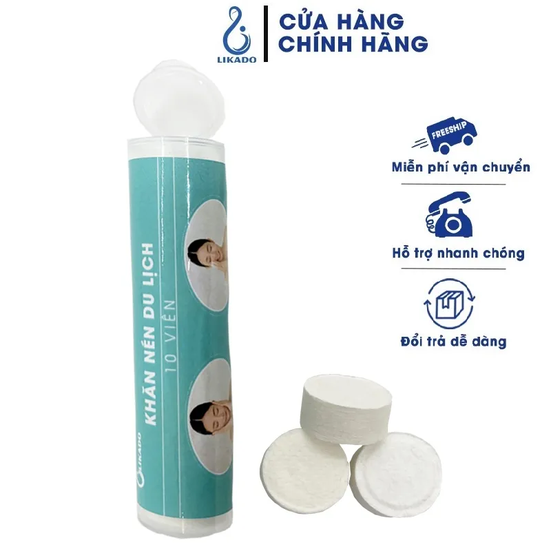 Ảnh Khăn Nén Du Lịch Likado dạng ỐNG 10 VIÊN 1