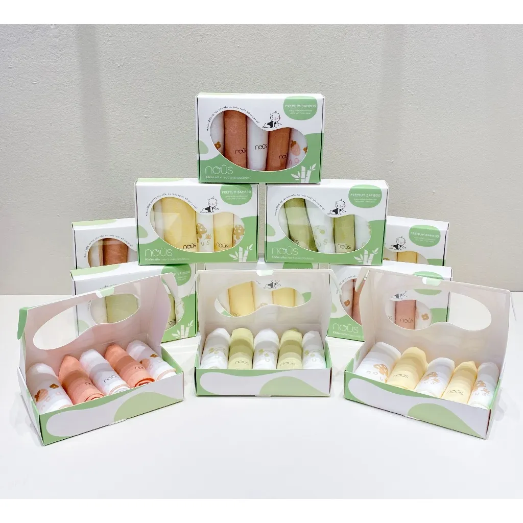 Ảnh Khăn sữa Nous Bamboo set5 (30cmx30cm) 1