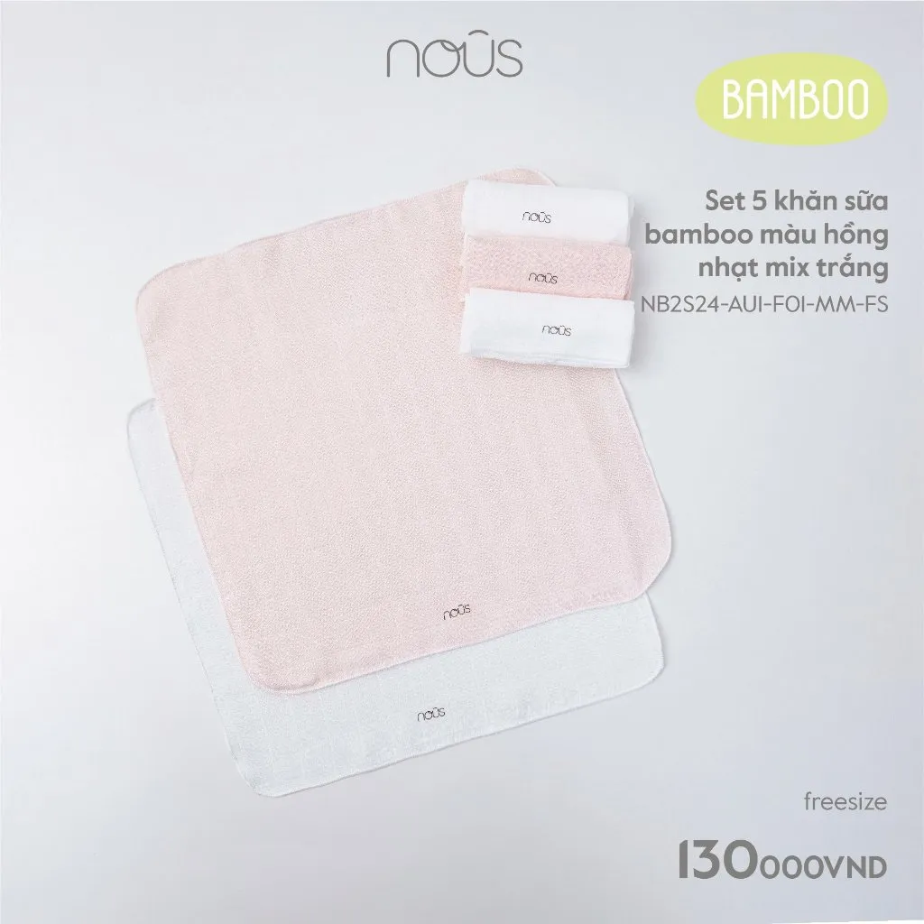 Ảnh Khăn sữa Nous Bamboo set5 (30cmx30cm) 4