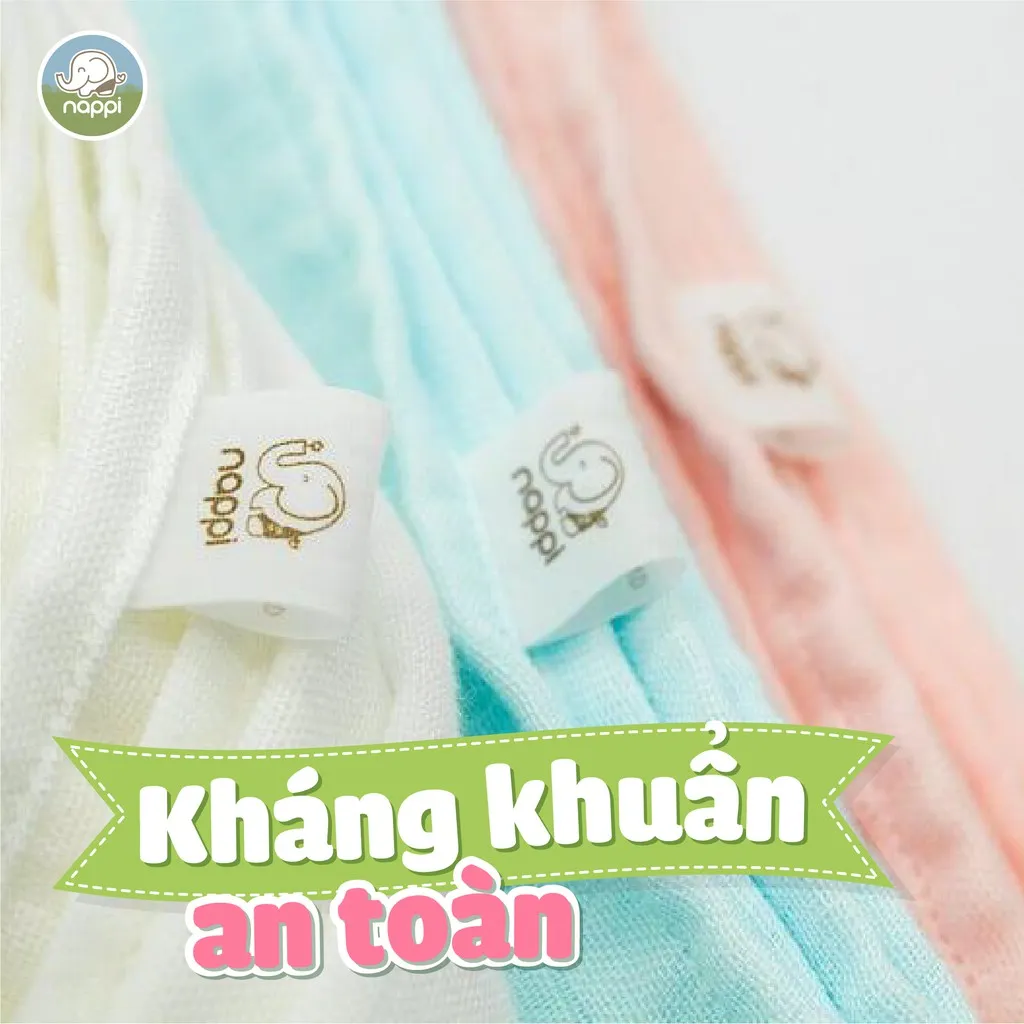 Ảnh Khăn Sữa Sợi Tre Nappi Organic Cao Cấp Mềm Mịn Cho Bé Hộp 6 Chiếc 2