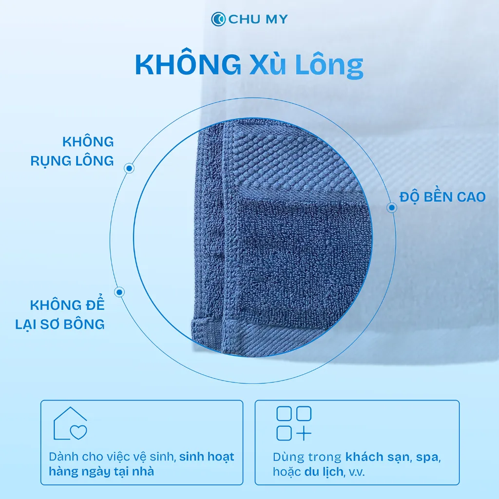 Ảnh Khăn tắm gội CHU MY nhiều màu, 30x80cm, 70x140cm 2
