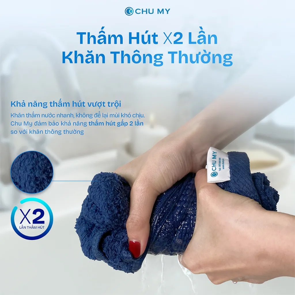 Ảnh Khăn tắm gội CHU MY nhiều màu, 30x80cm, 70x140cm 3