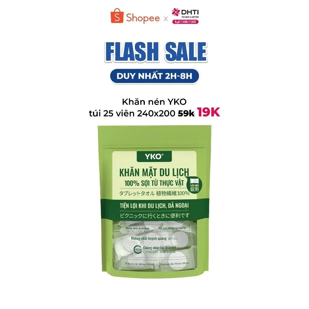 Ảnh Khăn tắm, khăn mặt nén du lịch Yko chất liệu 100% sợi tư nhiên và rayon, phù hợp đi công tác du lịch 1