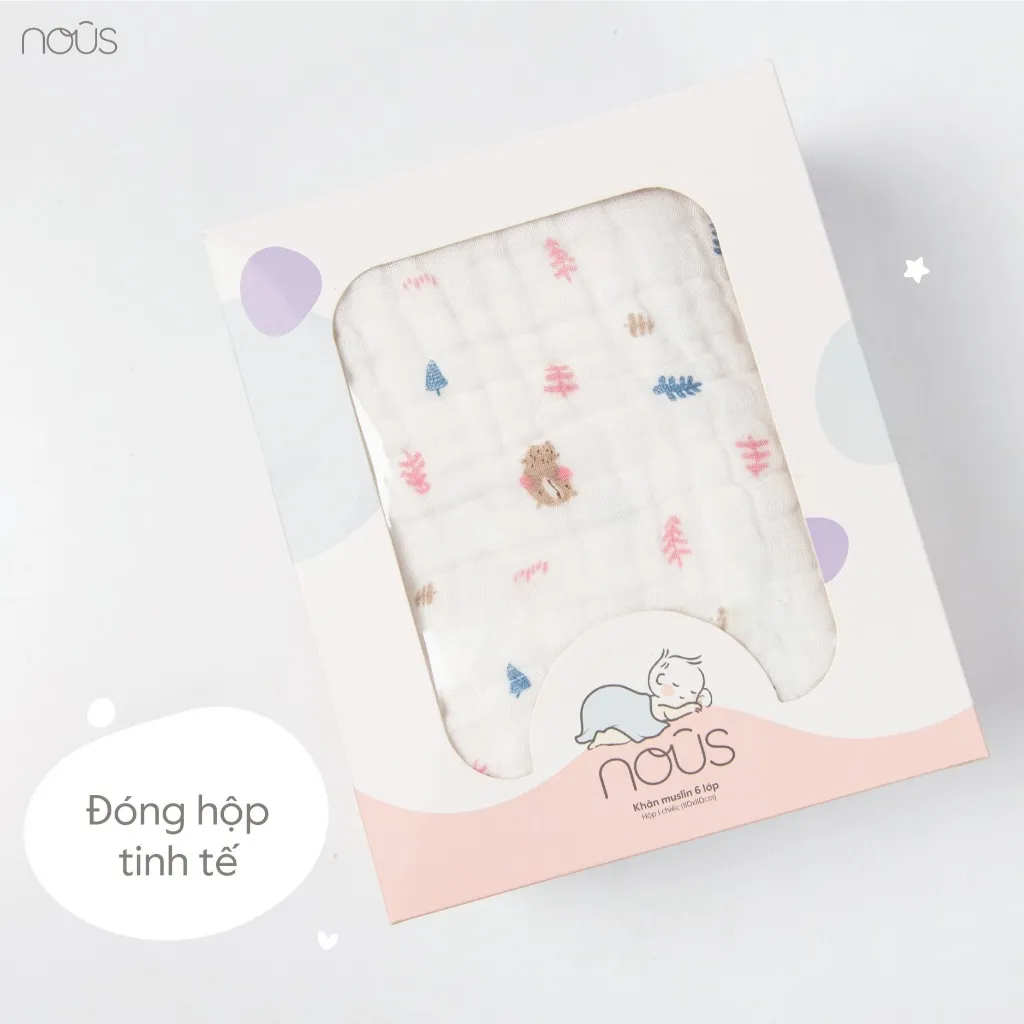 Ảnh Khăn tắm Nous xô Muslin 6 lớp ( 110x110cm ) 1