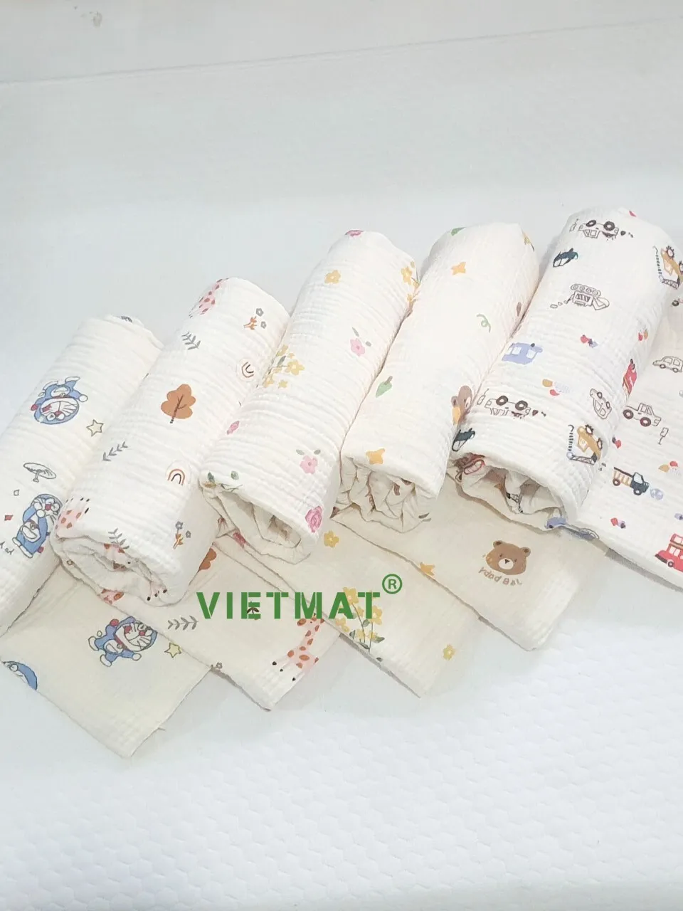 Ảnh Khăn tắm trẻ sơ sinh và trẻ em TILO vải muslin mềm mịn, hút nước nhiều kích thước 1